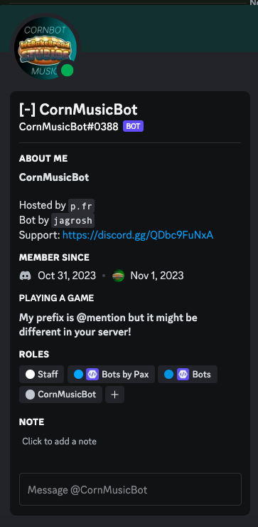 Cornbot profile